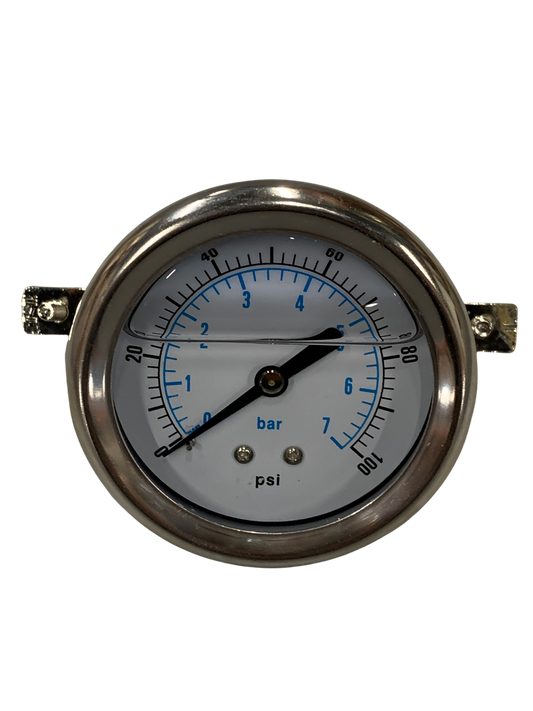 Pressure Gauge, 0-100PSI, 2.5"DIA, 1/4"MNPT - SX